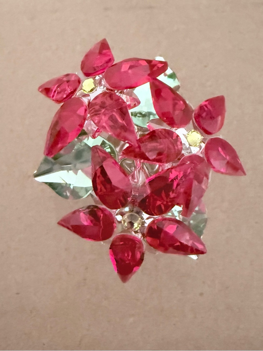Swarovski Poinsettia Figurine Christmas Red Flower